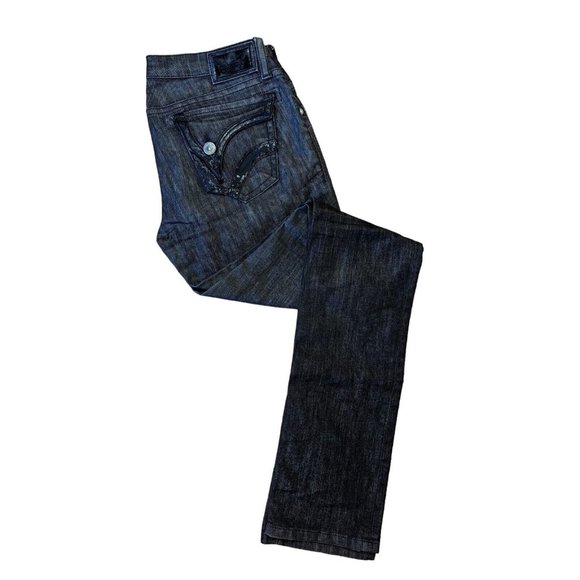 Robin's Jean Women's Black Belt Looped Straight Leg Denim Jeans Size 30 - Picture 3 of 3